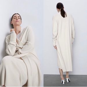 ZARA Long Knit Cardigan M